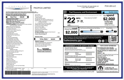 Another view of 2023 Chrysler Pacifica Limited for sale in Marietta, GA at Grand Motorcars Marietta