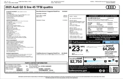 Another view of 2025 Audi Q3 Premium for sale in Marietta, GA at Grand Motorcars Marietta