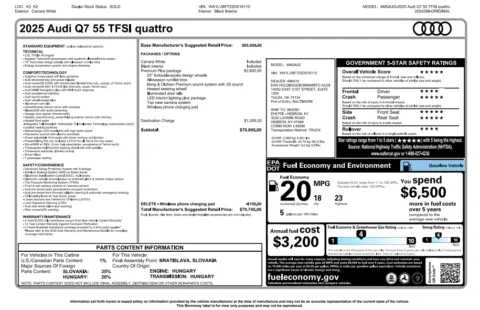 Another view of 2025 Audi Q7 55 Premium Plus for sale in Marietta, GA at Grand Motorcars Marietta