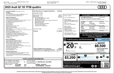 Another view of 2025 Audi Q7 55 Premium Plus for sale in Marietta, GA at Grand Motorcars Marietta
