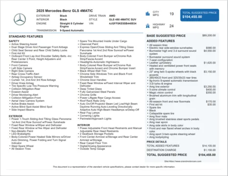Another view of 2025 Mercedes-Benz GLS 450 for sale in Marietta, GA at Grand Motorcars Marietta
