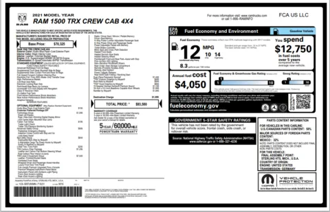 Another view of 2021 Ram 1500 TRX for sale in Marietta, GA at Grand Motorcars Marietta
