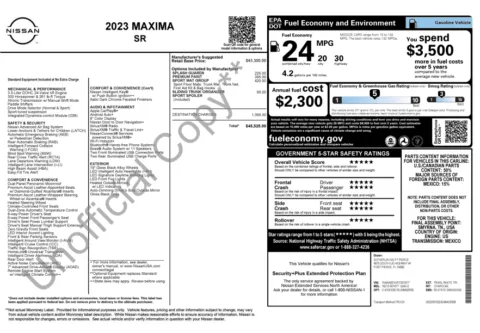 Another view of 2023 Nissan Maxima SR for sale in Marietta, GA at Grand Motorcars Marietta