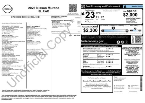Another view of 2026 Nissan Murano SL for sale in Marietta, GA at Grand Motorcars Marietta