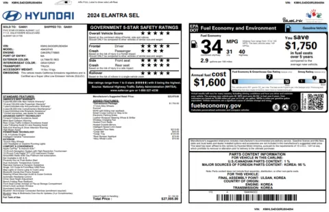 Another view of 2024 Hyundai Elantra SEL for sale in Marietta, GA at Grand Motorcars Marietta