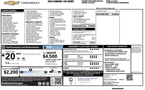 Another view of 2022 Chevrolet Camaro SS for sale in Marietta, GA at Grand Motorcars Marietta