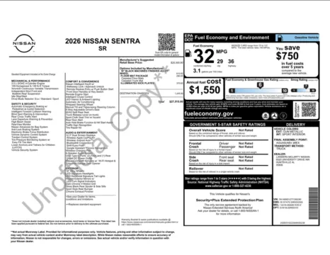 Another view of 2026 Nissan Sentra SR for sale in Marietta, GA at Grand Motorcars Marietta
