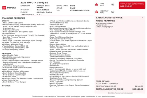 Another view of 2025 Toyota Camry SE for sale in Marietta, GA at Grand Motorcars Marietta