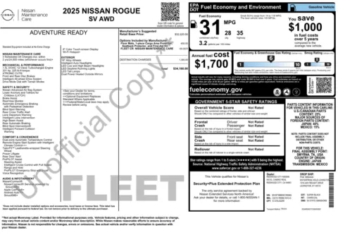 Another view of 2025 Nissan Rogue SV for sale in Marietta, GA at Grand Motorcars Marietta
