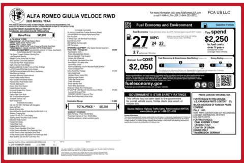 Another view of 2023 Alfa Romeo Giulia Veloce for sale in Marietta, GA at Grand Motorcars Marietta