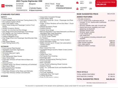 Another view of 2023 Toyota Highlander XSE for sale in Marietta, GA at Grand Motorcars Marietta