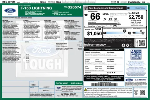 Another view of 2023 Ford F-150 Lightning Platinum for sale in Marietta, GA at Grand Motorcars Marietta