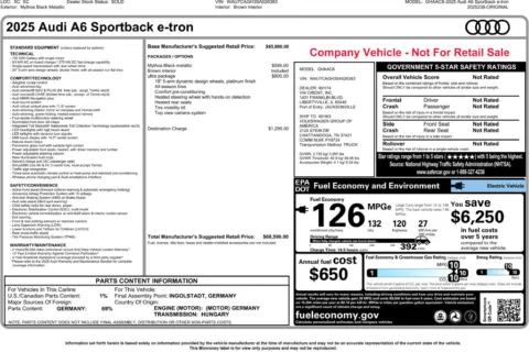 Another view of 2025 Audi A6 Sportback e-tron Premium for sale in Marietta, GA at Grand Motorcars Marietta