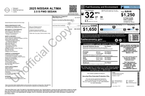 Another view of 2025 Nissan Altima 2.5 S for sale in Marietta, GA at Grand Motorcars Marietta