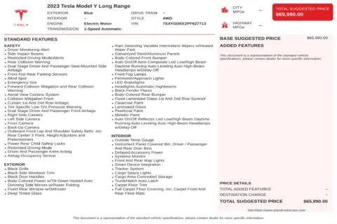 Another view of 2023 Tesla Model Y Long Range for sale in Marietta, GA at Grand Motorcars Marietta
