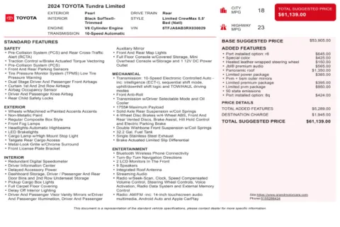 Another view of 2024 Toyota Tundra Limited for sale in Marietta, GA at Grand Motorcars Marietta