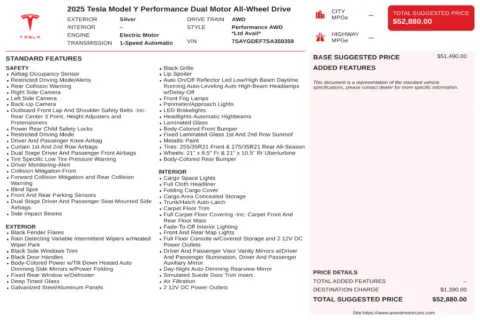 Another view of 2025 Tesla Model Y Performance for sale in Marietta, GA at Grand Motorcars Marietta