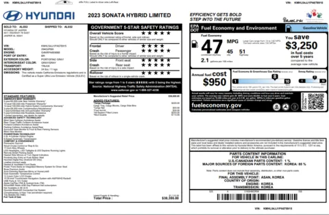 Another view of 2023 Hyundai Sonata Hybrid Limited for sale in Marietta, GA at Grand Motorcars Marietta