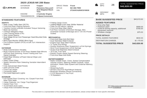 Another view of 2025 Lexus NX 250 Base for sale in Marietta, GA at Grand Motorcars Marietta