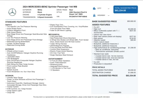 Another view of 2024 Mercedes-Benz Sprinter 2500 Passenger 144 WB for sale in Kennesaw, GA at Grand Motorcars Kennesaw