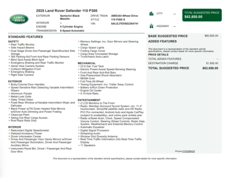 Another view of 2025 Land Rover Defender 110 S for sale in Kennesaw, GA at Grand Motorcars Kennesaw