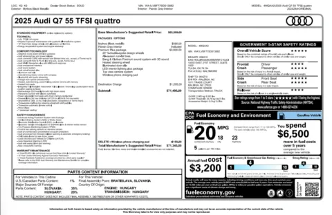 Another view of 2025 Audi Q7 55 Premium Plus for sale in Kennesaw, GA at Grand Motorcars Kennesaw