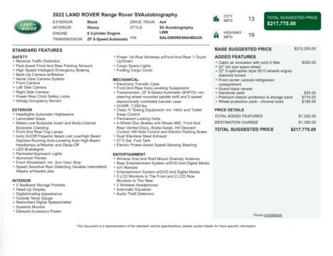Another view of 2022 Land Rover Range Rover SVAutobiography for sale in Kennesaw, GA at Grand Motorcars Kennesaw