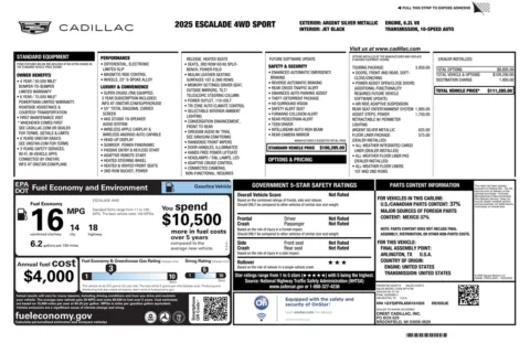 Another view of 2025 Cadillac Escalade Sport for sale in Kennesaw, GA at Grand Motorcars Kennesaw