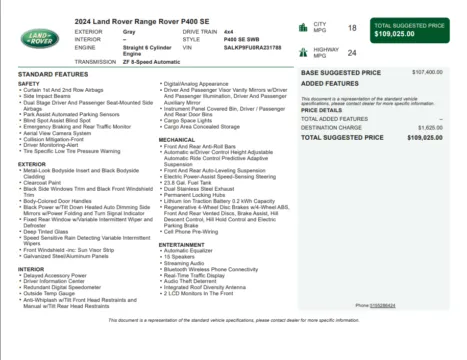 Another view of 2024 Land Rover Range Rover SE for sale in Kennesaw, GA at Grand Motorcars Kennesaw