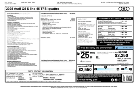 Another view of 2025 Audi Q5 45 S line Premium for sale in Kennesaw, GA at Grand Motorcars Kennesaw