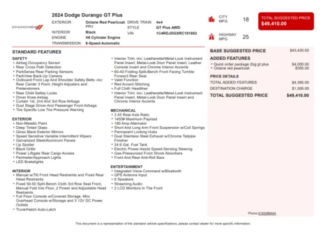 Another view of 2024 Dodge Durango GT Plus for sale in Kennesaw, GA at Grand Motorcars Kennesaw