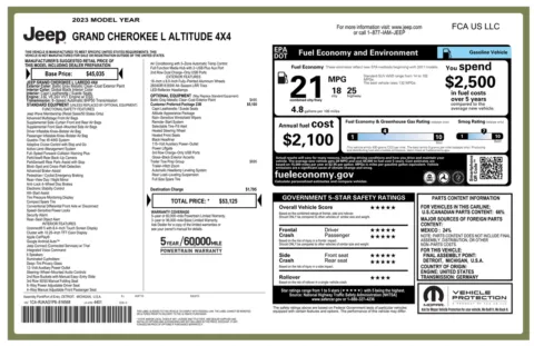 Another view of 2023 Jeep Grand Cherokee L Altitude for sale in Kennesaw, GA at Grand Motorcars Kennesaw