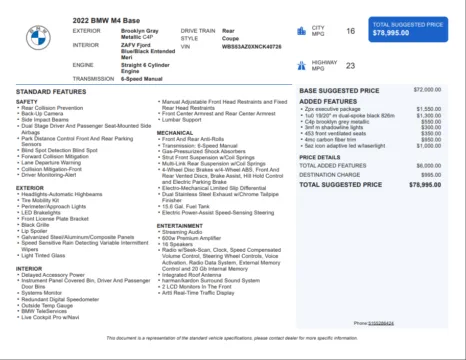 Another view of 2022 BMW M4 for sale in Kennesaw, GA at Grand Motorcars Kennesaw