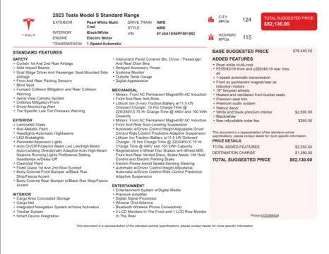 Another view of 2023 Tesla Model S Standard Range for sale in Kennesaw, GA at Grand Motorcars Kennesaw
