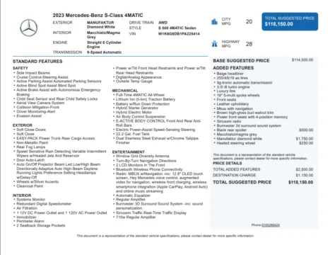 Another view of 2023 Mercedes-Benz S-Class S 500 for sale in Kennesaw, GA at Grand Motorcars Kennesaw