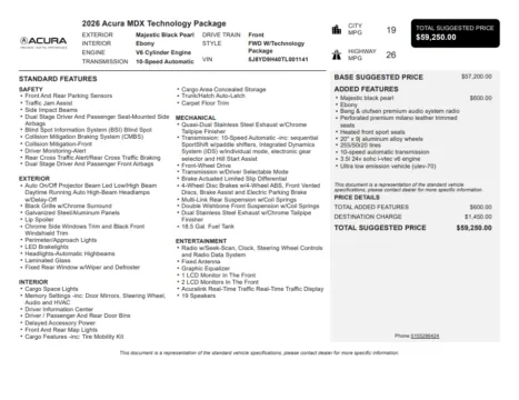 Another view of 2026 Acura MDX Technology Package for sale in Kennesaw, GA at Grand Motorcars Kennesaw
