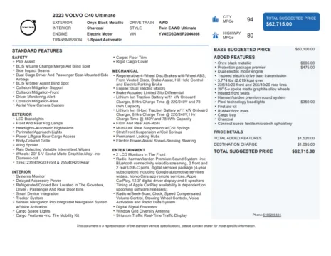 Another view of 2023 Volvo C40 Recharge Pure Electric Ultimate for sale in Kennesaw, GA at Grand Motorcars Kennesaw