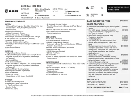 Another view of 2022 Ram 1500 TRX for sale in Kennesaw, GA at Grand Motorcars Kennesaw