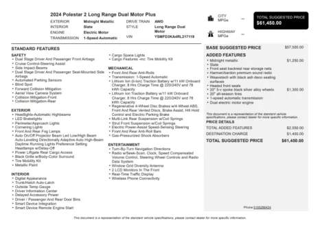 Another view of 2024 Polestar 2 Long Range Dual Motor for sale in Kennesaw, GA at Grand Motorcars Kennesaw