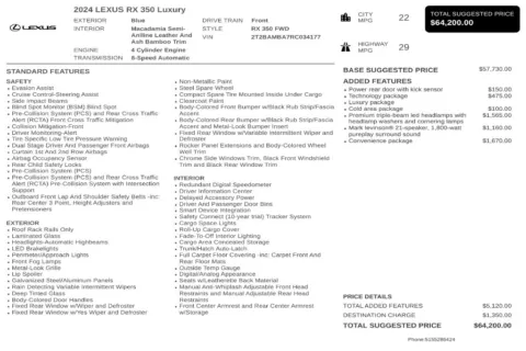 Another view of 2024 Lexus RX 350 Luxury for sale in Kennesaw, GA at Grand Motorcars Kennesaw