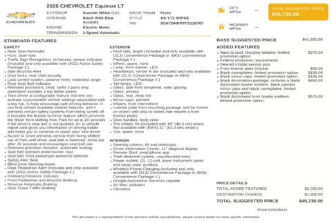 Another view of 2026 Chevrolet Equinox EV LT for sale in Kennesaw, GA at Grand Motorcars Kennesaw