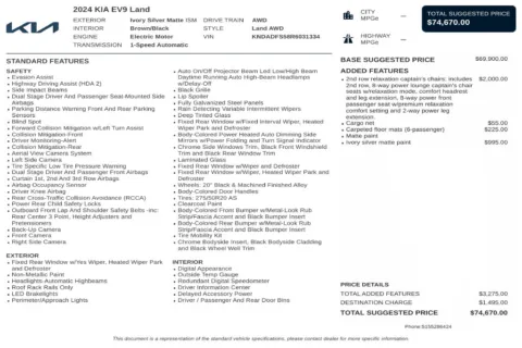 Another view of 2024 Kia EV9 Land for sale in Kennesaw, GA at Grand Motorcars Kennesaw