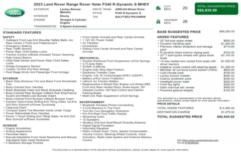 Another view of 2023 Land Rover Range Rover Velar R-Dynamic S MHEV for sale in Kennesaw, GA at Grand Motorcars Kennesaw