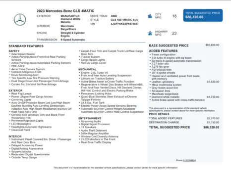 Another view of 2023 Mercedes-Benz GLS 450 for sale in Kennesaw, GA at Grand Motorcars Kennesaw
