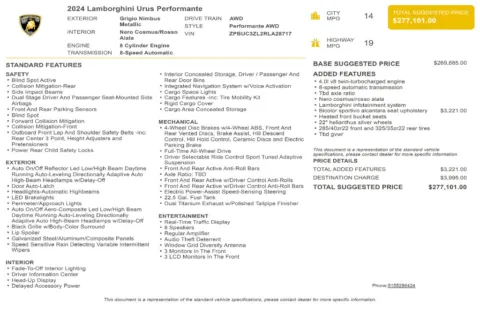 Another view of 2024 Lamborghini Urus Performante for sale in Kennesaw, GA at Grand Motorcars Kennesaw