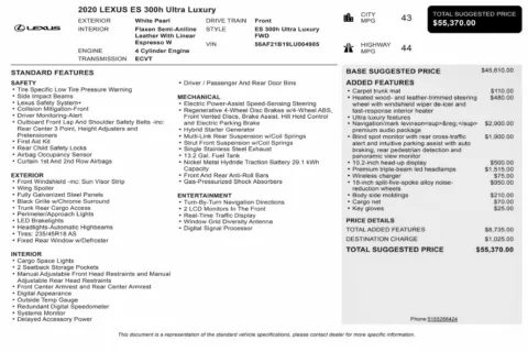 Another view of 2020 Lexus ES 300h Ultra Luxury for sale in Kennesaw, GA at Grand Motorcars Kennesaw
