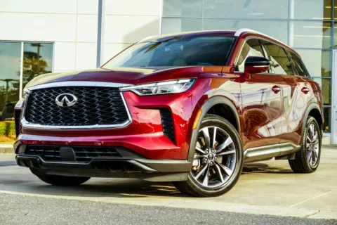 Red 2023 INFINITI QX60 LUXE for sale in Macon, GA