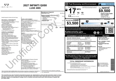 Another view of 2027 INFINITI QX80 LUXE for sale in Macon, GA at Grand Infiniti of Macon