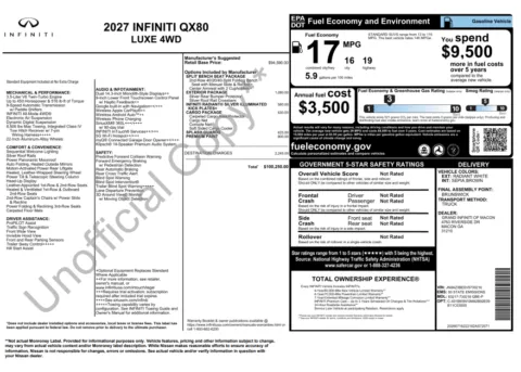 Another view of 2027 INFINITI QX80 LUXE for sale in Macon, GA at Grand Infiniti of Macon