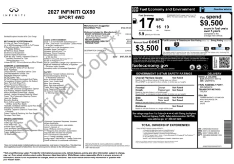 Another view of 2027 INFINITI QX80 SPORT for sale in Macon, GA at Grand Infiniti of Macon